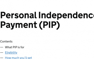 Words saying Personal independence payments PIP